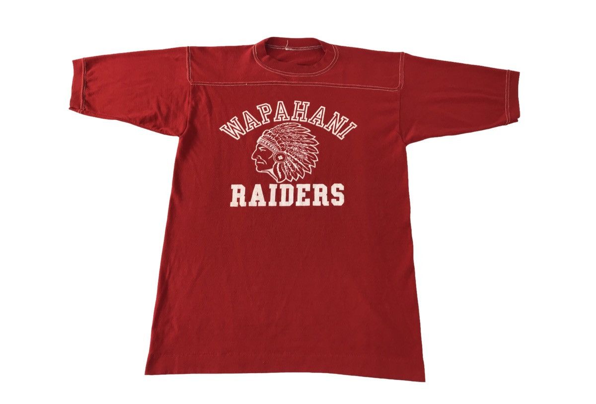 Vintage 80s 90s Wapahani Raiders Red Indians Basketball Team T-shirt Size US S / EU 44-46 / 1 - 1 Thumbnail
