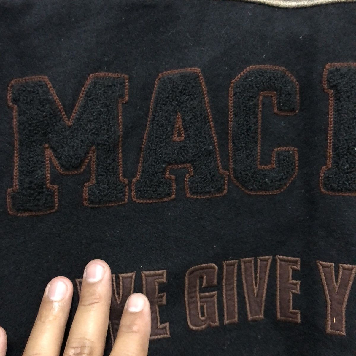 Vintage Macbeth varsity leather sleeve jacket big logo made in JAPAN Size US M / EU 48-50 / 2 - 9 Thumbnail