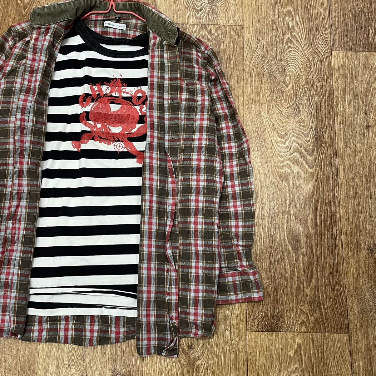 Vintage Vintage Y2K Plaid Shirt Striped Graphic Tee Grunge Layered L Size US L / EU 52-54 / 3 - 2 Thumbnail