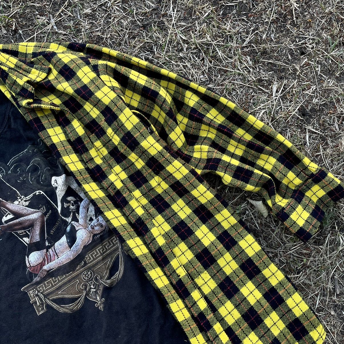 Vintage Vintage 90s Yellow Black Checkered Flannel Shirt Oversized X Size US XL / EU 56 / 4 - 6 Thumbnail