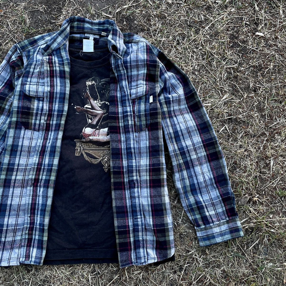 Vintage Vintage 90s Plaid Shirt Thrashed Grunge Skate Slim Relaxed L Size US L / EU 52-54 / 3 - 3 Thumbnail