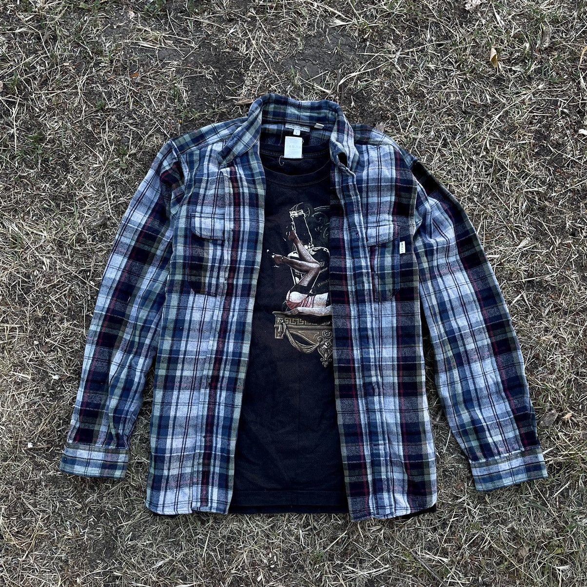 Vintage Vintage 90s Plaid Shirt Thrashed Grunge Skate Slim Relaxed L Size US L / EU 52-54 / 3 - 1 Thumbnail