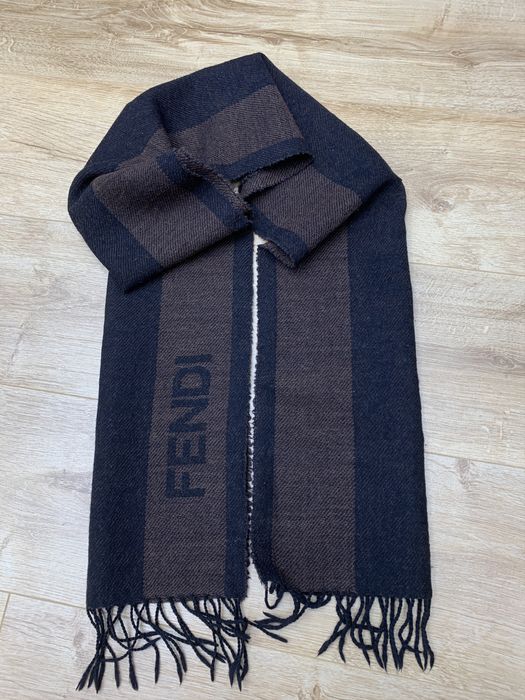 Fendi Shawl Fendi Roma Cravatte Monogram FF Collection Wool Scarf | Grailed