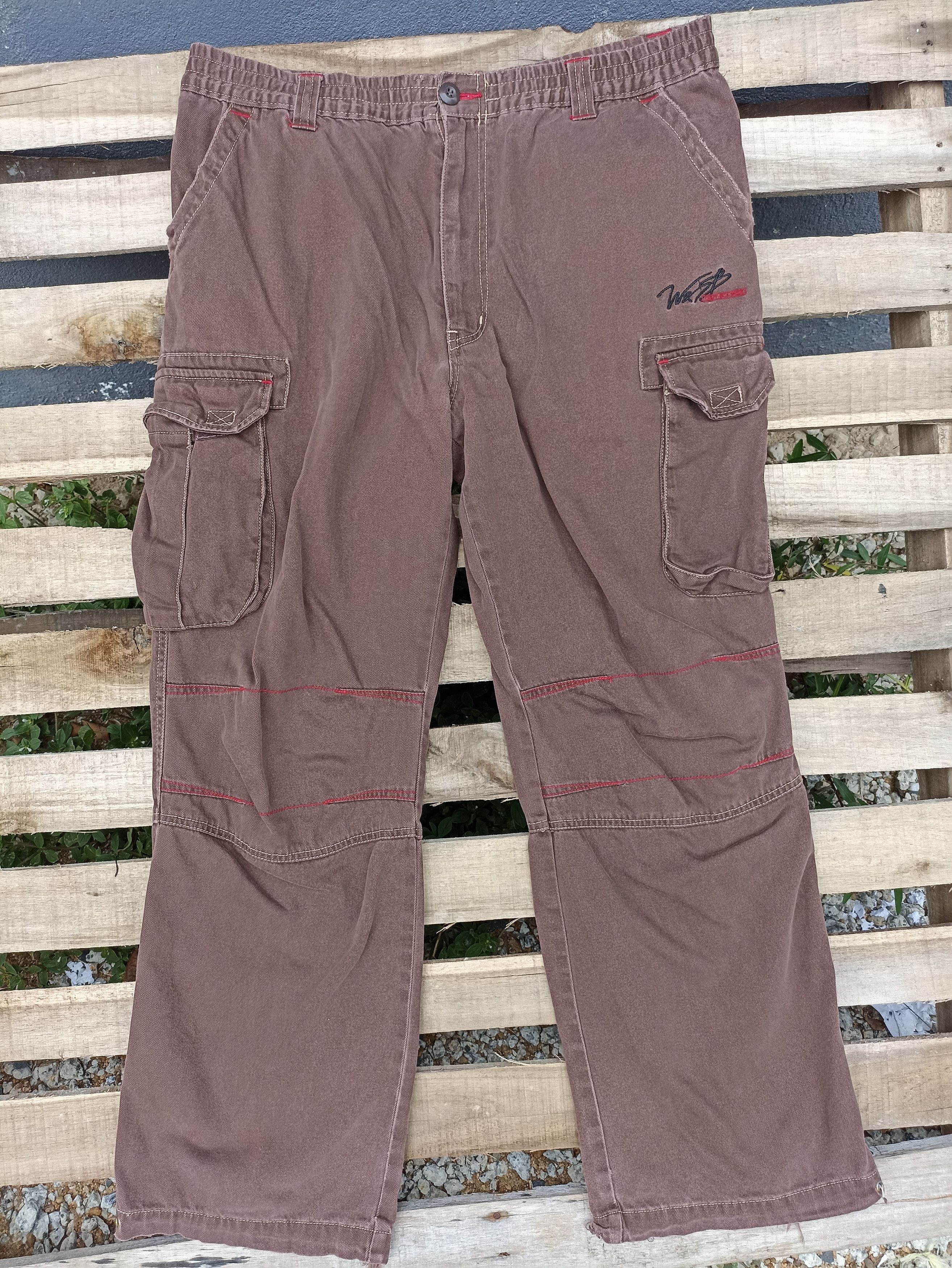 Japanese Brand × Vintage Vintage Japanese brand distressed cargo pants Size US 35 - 1 Thumbnail