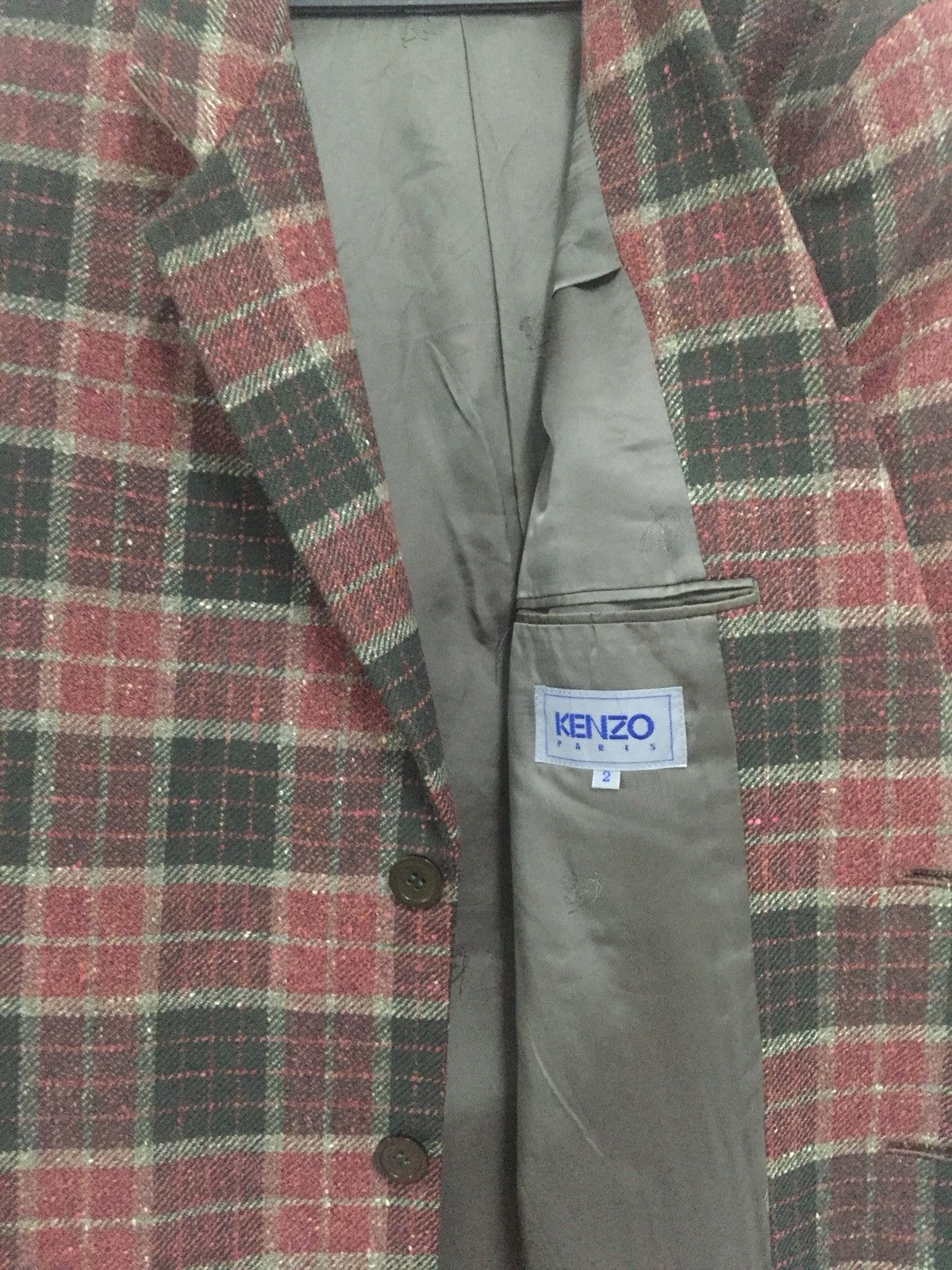 Kenzo Kenzo tartan Wool Coat Blazer Size 34S - 5 Thumbnail