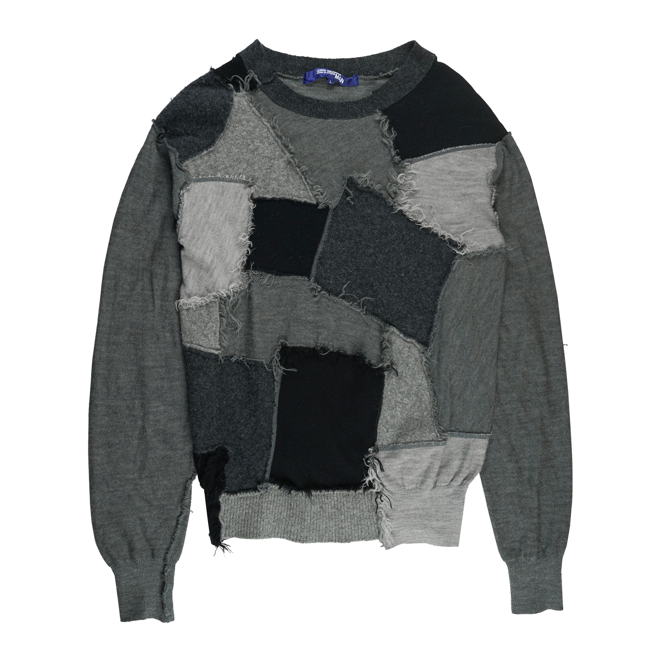 Junya Watanabe AD2003 Grey Patchwork Sweater Size US S / EU 44-46 / 1 - 1 Thumbnail