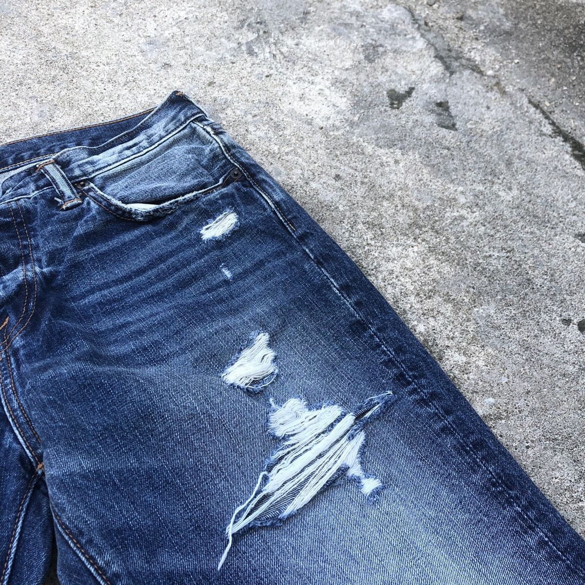 Abercrombie & Fitch × Vintage 🔥Rare🔥Abercrombie&Fitch Stoned Wash Rips Distress Jeans Size US 32 / EU 48 - 8 Thumbnail