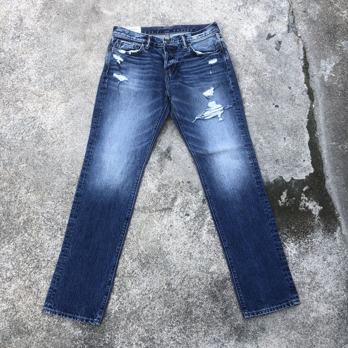 Abercrombie & Fitch × Vintage 🔥Rare🔥Abercrombie&Fitch Stoned Wash Rips Distress Jeans Size US 32 / EU 48 - 1 Thumbnail