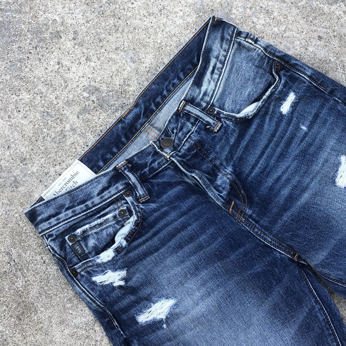 Abercrombie & Fitch × Vintage 🔥Rare🔥Abercrombie&Fitch Stoned Wash Rips Distress Jeans Size US 32 / EU 48 - 9 Thumbnail