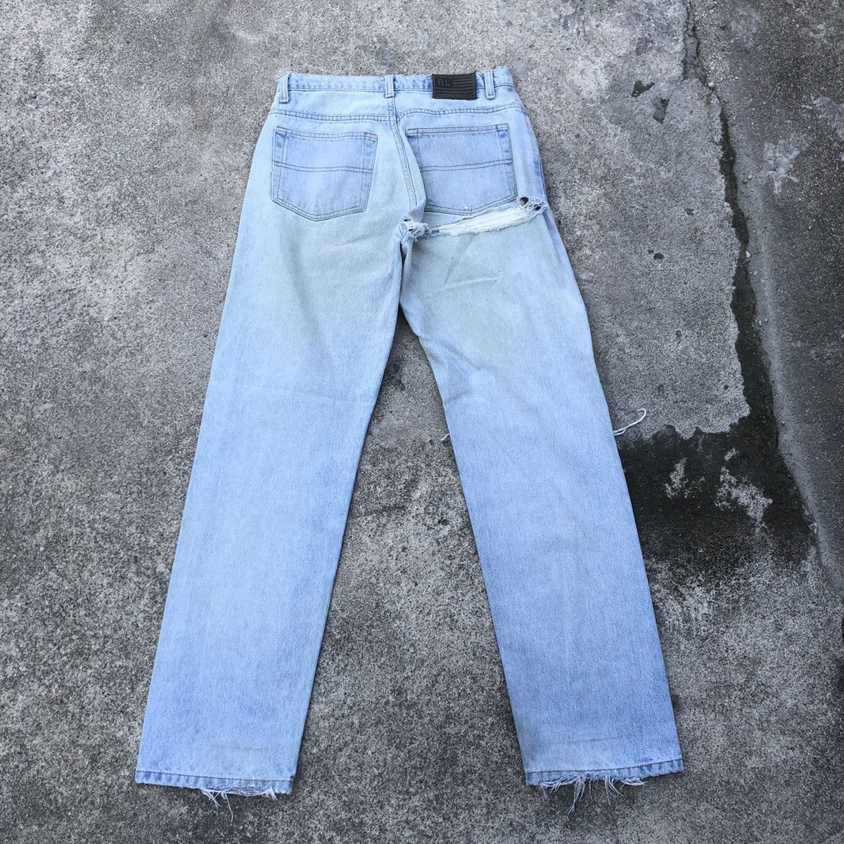 Polo Ralph Lauren × Ralph Lauren 🔥Trash🔥Polo Ralph Lauren Destroy Rips Slay Distress Jeans Size US 30 / EU 46 - 4 Thumbnail