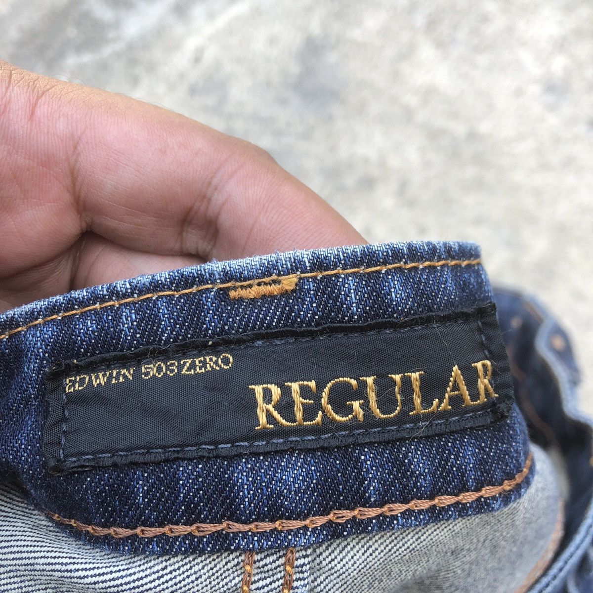 Edwin × Vintage 🔥Rare🔥Vintage Edwin 503 Stoned Wash Rips Denim Jeans Size US 32 / EU 48 - 12 Thumbnail