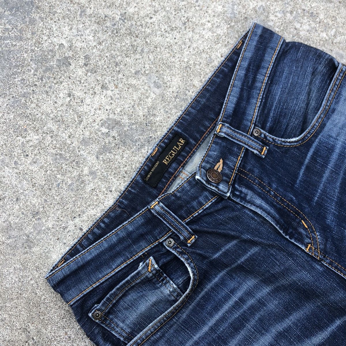 Edwin × Vintage 🔥Rare🔥Vintage Edwin 503 Stoned Wash Rips Denim Jeans Size US 32 / EU 48 - 9 Thumbnail