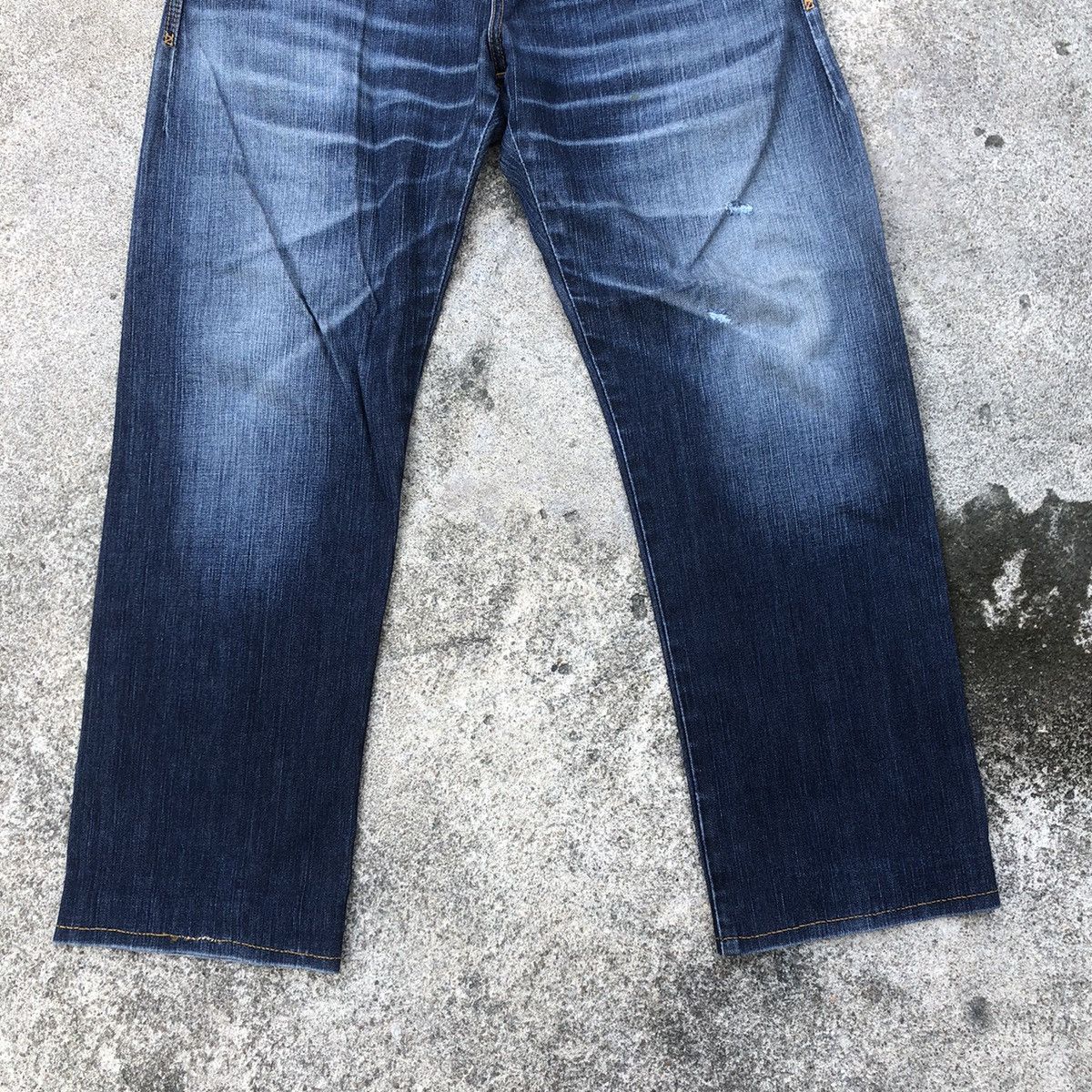 Edwin × Vintage 🔥Rare🔥Vintage Edwin 503 Stoned Wash Rips Denim Jeans Size US 32 / EU 48 - 3 Thumbnail