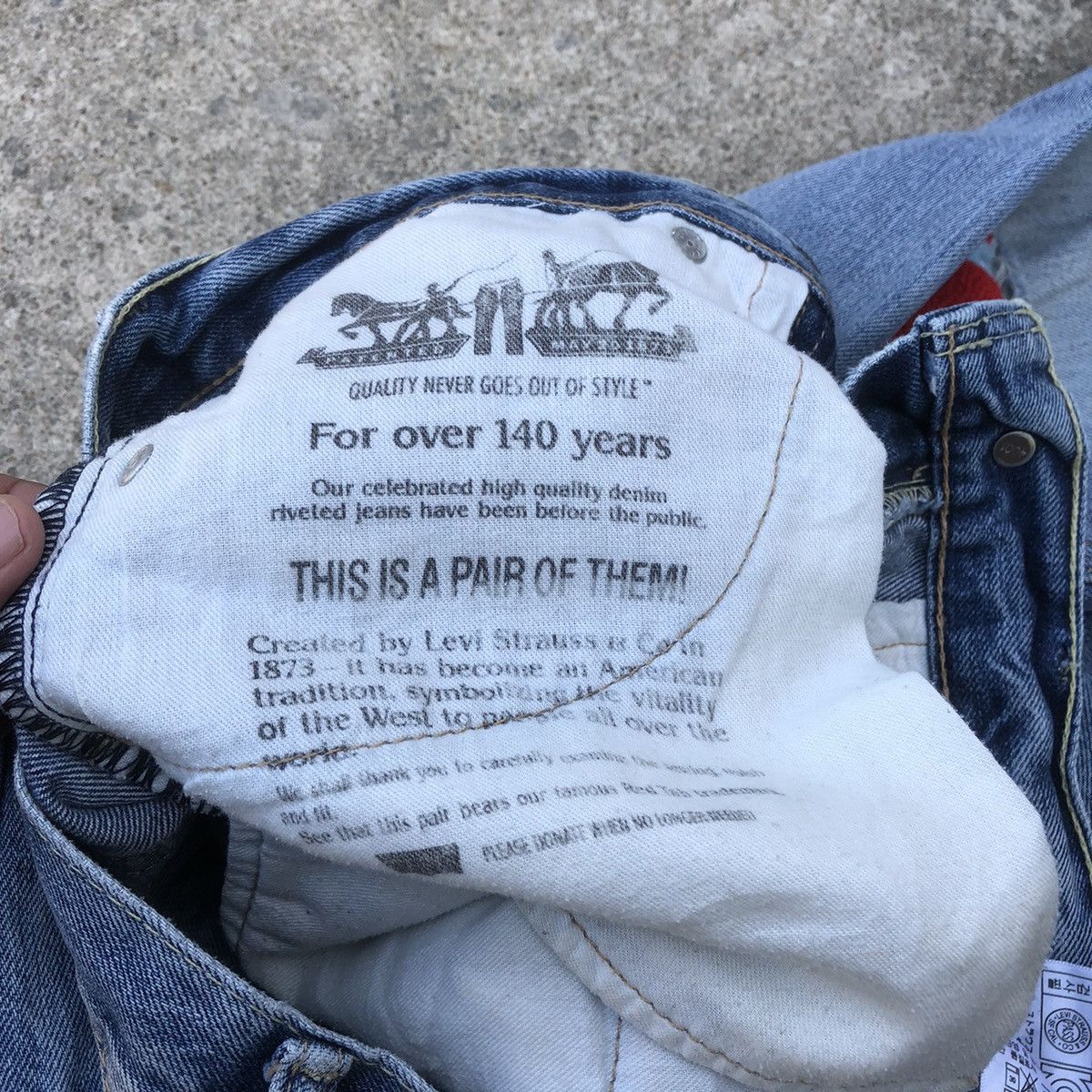 Levi's × Vintage 🔥Rare🔥Levis 505 Single R Patchwork Rips Distress Denim Jeans Size US 29 - 19 Thumbnail