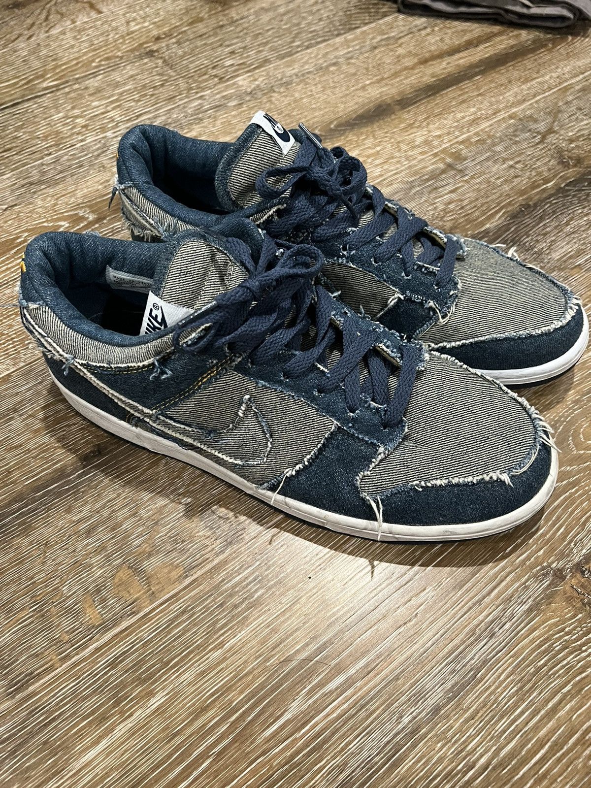 image of Nike x Vintage Dunk Low Cl Denim Shoes in Blue, Men's (Size 11)