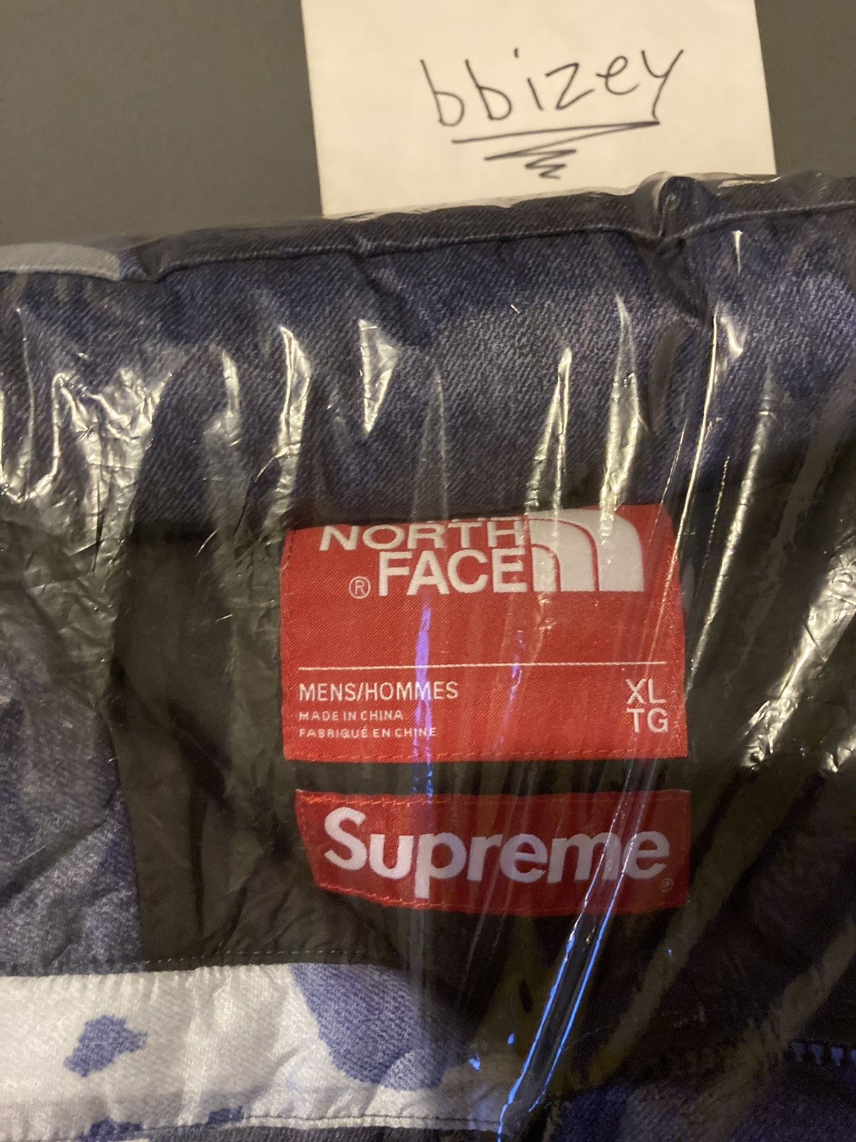 Supreme × The North Face Supreme TNF Bleached Denim Print Nuptse Jacket Indigo XL Size US XL / EU 56 / 4 - 5 Thumbnail