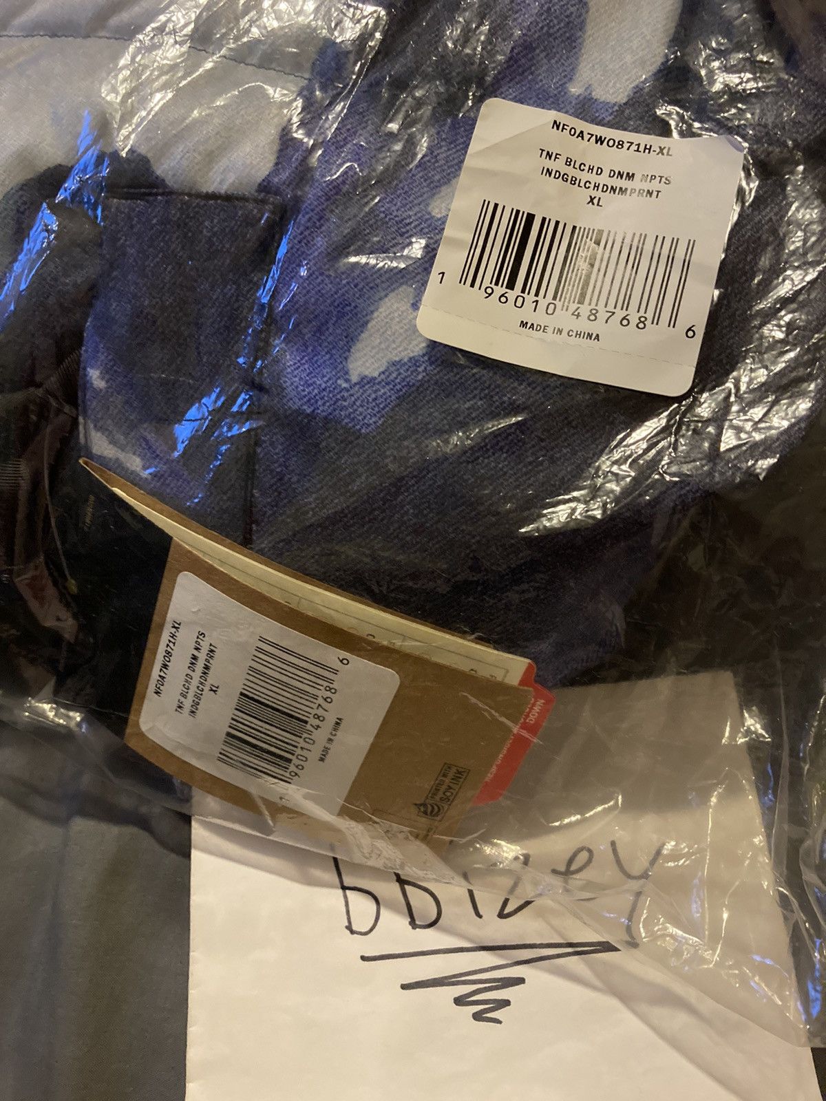 Supreme × The North Face Supreme TNF Bleached Denim Print Nuptse Jacket Indigo XL Size US XL / EU 56 / 4 - 6 Thumbnail