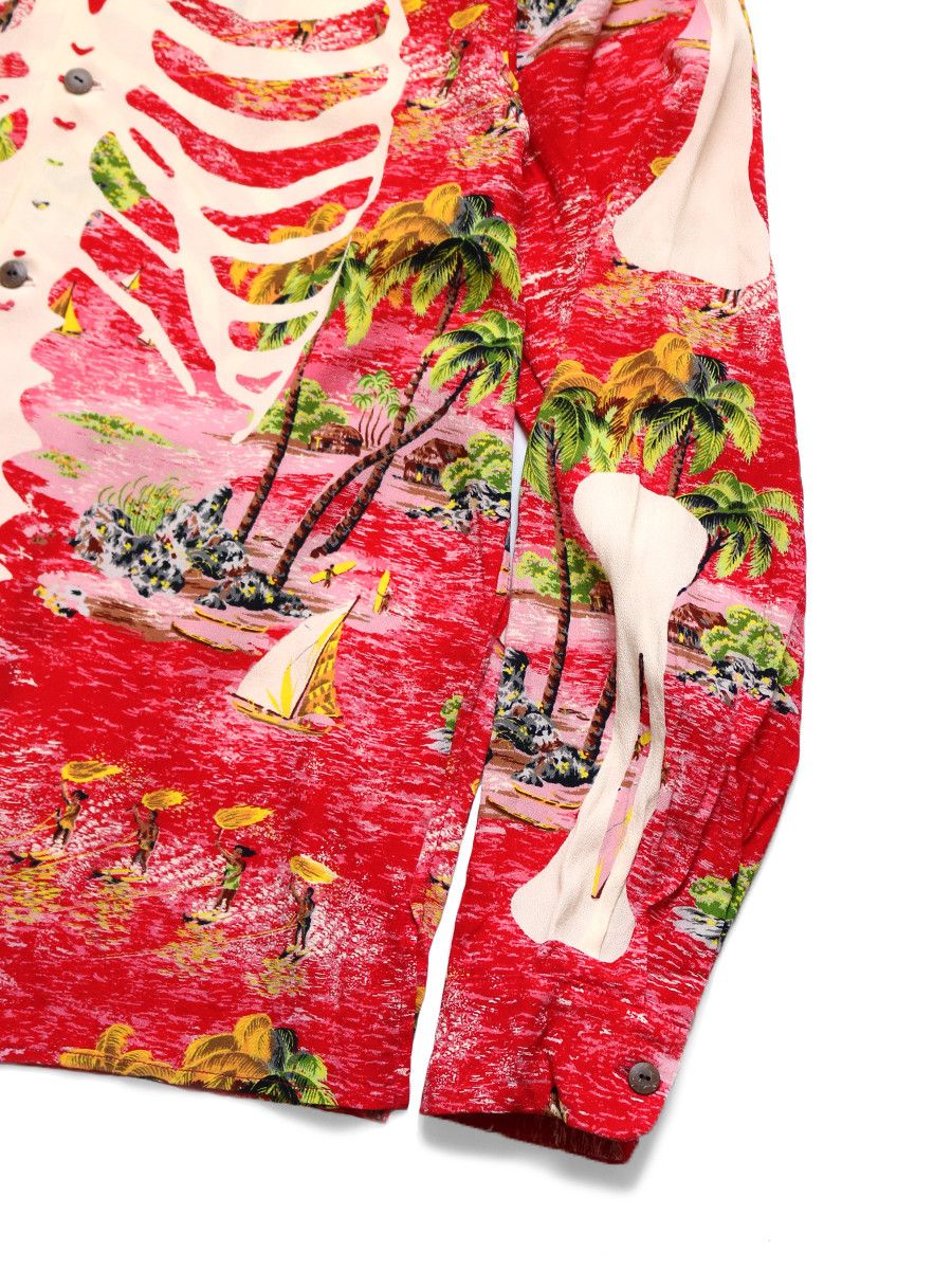 Kapital Kapital Rayon Kamehameha Skeleton Print Open Collar Shirt Size US XL / EU 56 / 4 - 5 Thumbnail