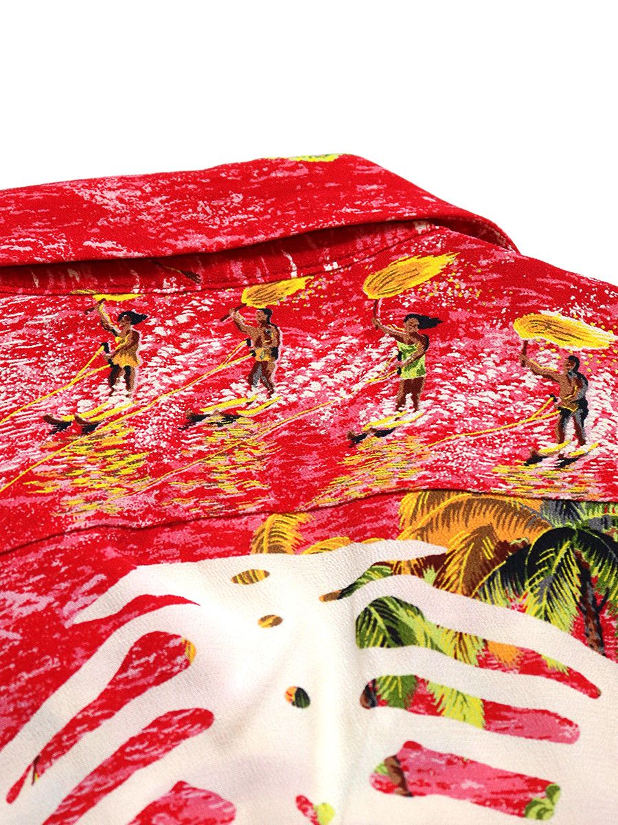 Kapital Kapital Rayon Kamehameha Skeleton Print Open Collar Shirt Size US XL / EU 56 / 4 - 7 Thumbnail
