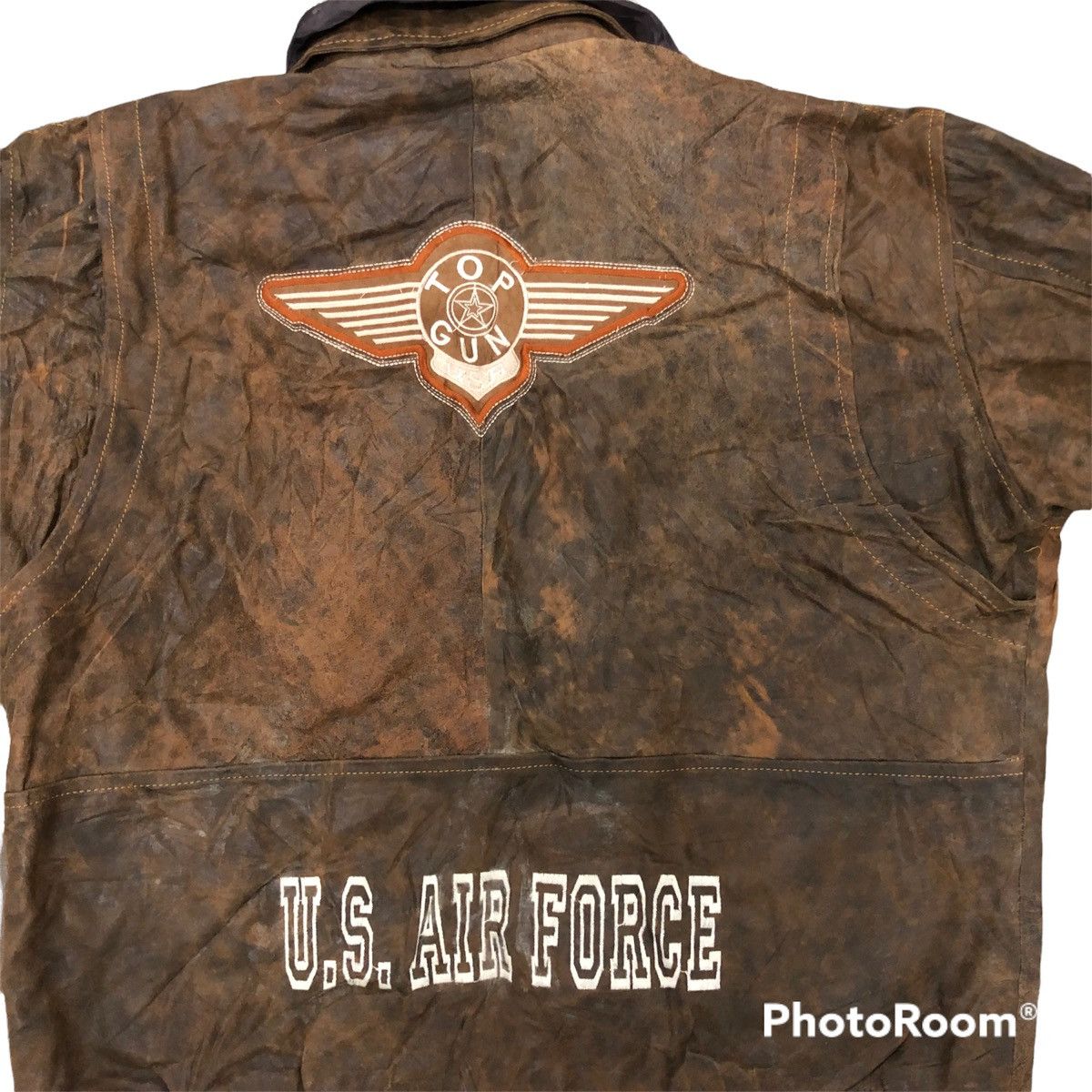 Vintage 🔥Last drop Rare vintage Top gun leather jacket hard to find Size US XL / EU 56 / 4 - 12 Thumbnail