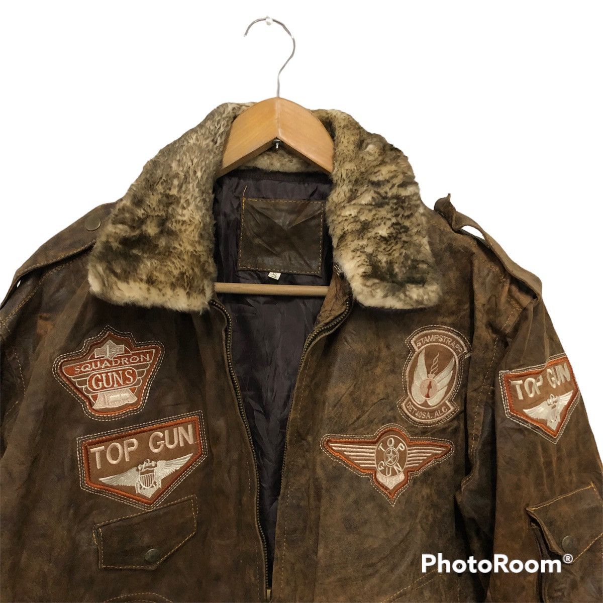 Vintage 🔥Last drop Rare vintage Top gun leather jacket hard to find Size US XL / EU 56 / 4 - 14 Thumbnail