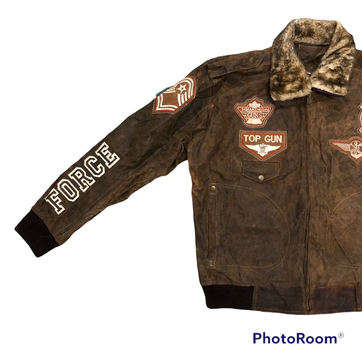 Vintage 🔥Last drop Rare vintage Top gun leather jacket hard to find Size US XL / EU 56 / 4 - 5 Thumbnail
