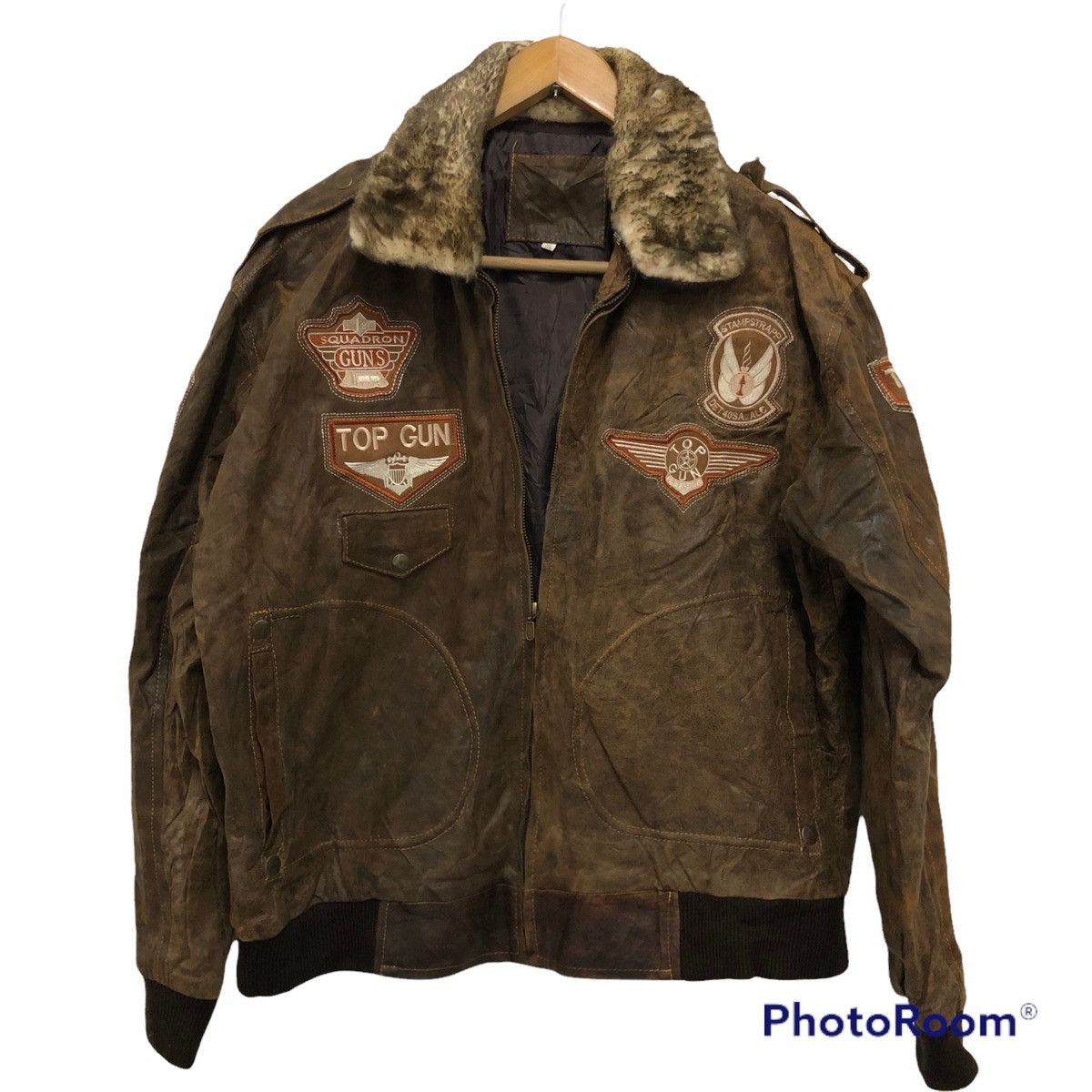 🔥Last drop Rare vintage Top gun leather jacket hard to find