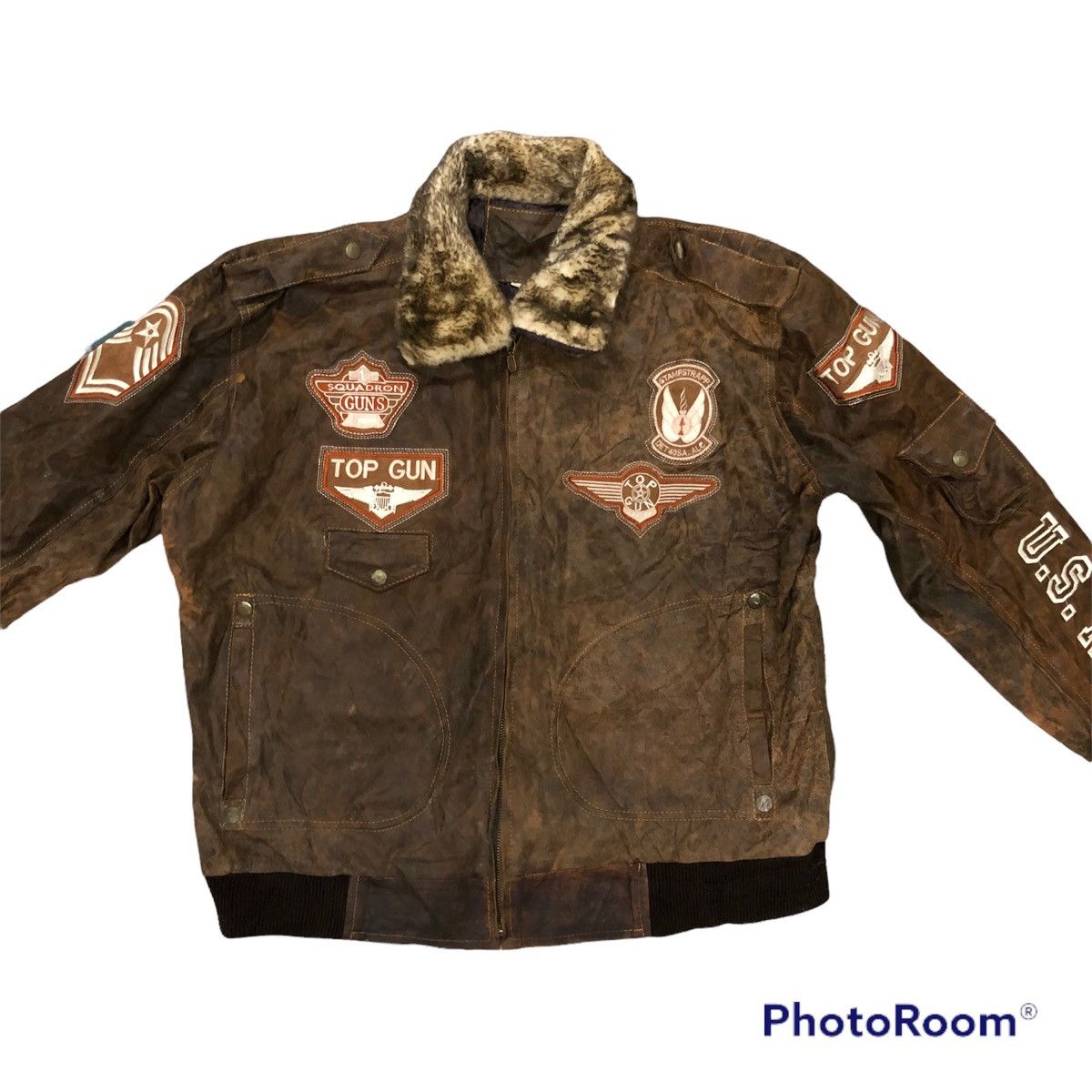Vintage 🔥Last drop Rare vintage Top gun leather jacket hard to find Size US XL / EU 56 / 4 - 3 Thumbnail
