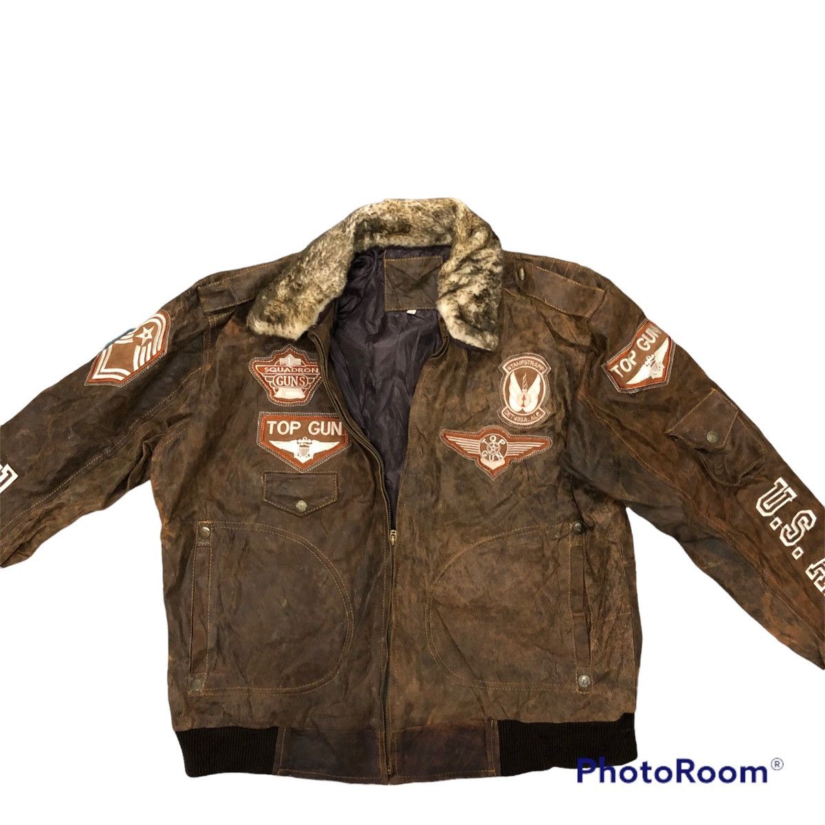 Vintage 🔥Last drop Rare vintage Top gun leather jacket hard to find Size US XL / EU 56 / 4 - 10 Thumbnail