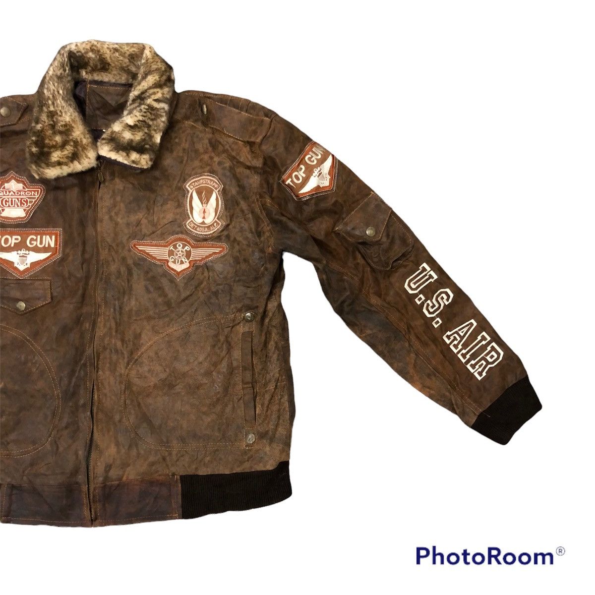 Vintage 🔥Last drop Rare vintage Top gun leather jacket hard to find Size US XL / EU 56 / 4 - 4 Thumbnail