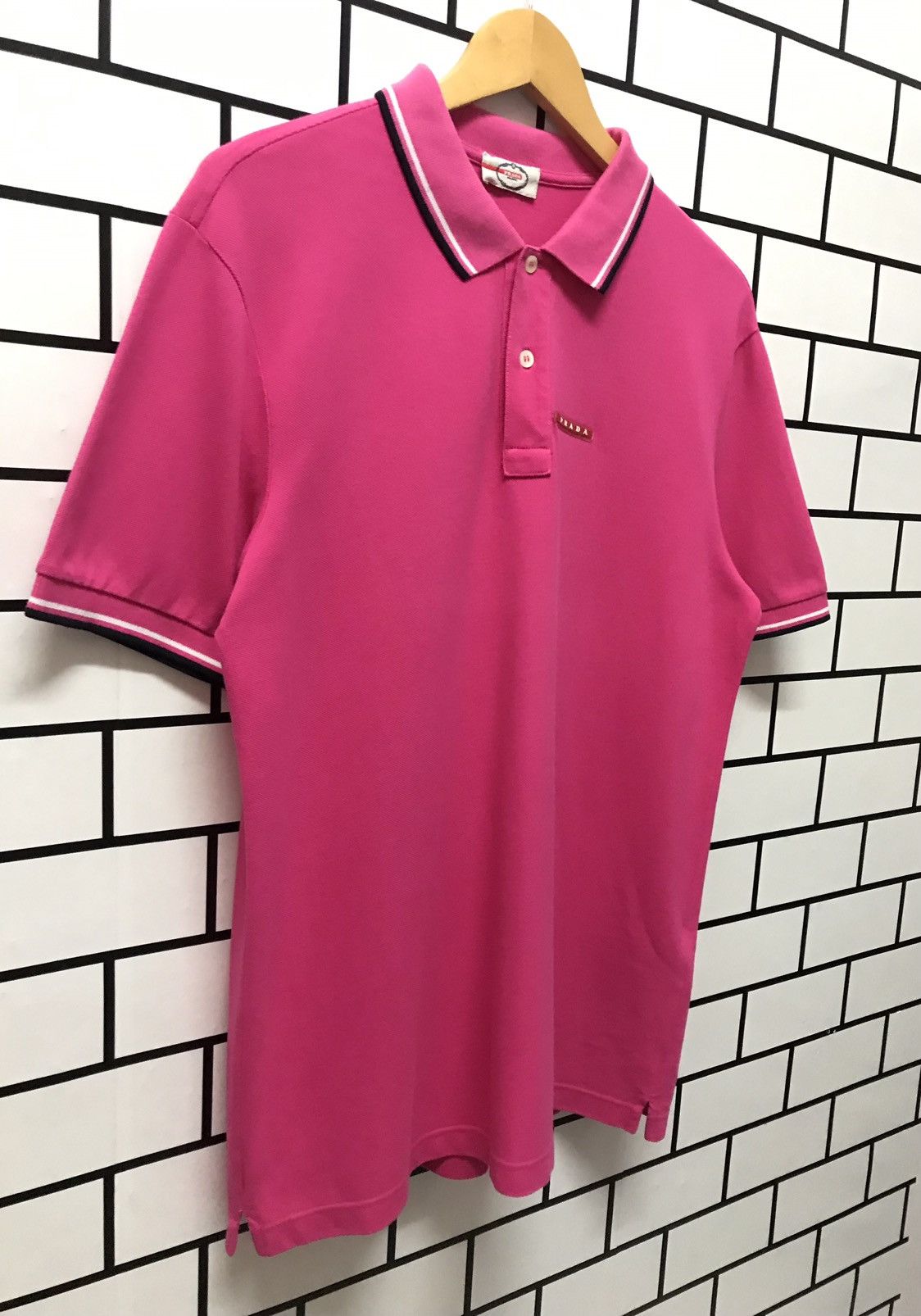 Prada PRADA Hot Pink Pique Polo Shirt Size US L / EU 52-54 / 3 - 3 Thumbnail
