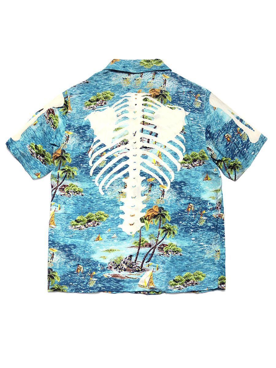 Kapital Kapital Rayon Kamehameha Skeleton Print Open Collar Shirt Size US L / EU 52-54 / 3 - 2 Thumbnail