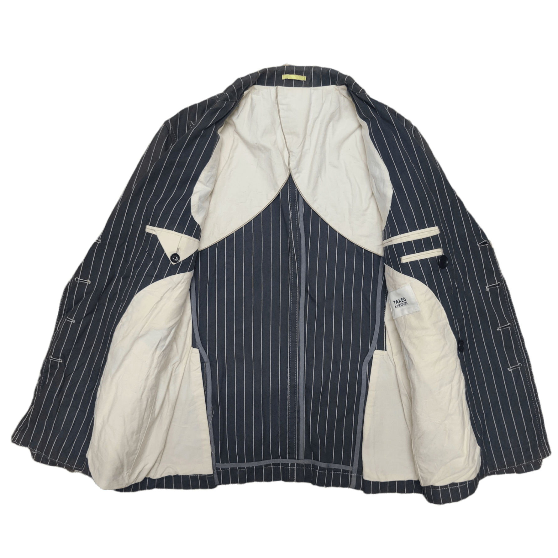 Takeo Kikuchi Takeo Kikuchi Coat Double Breasted Jacket Stripe Size US S / EU 44-46 / 1 - 5 Thumbnail
