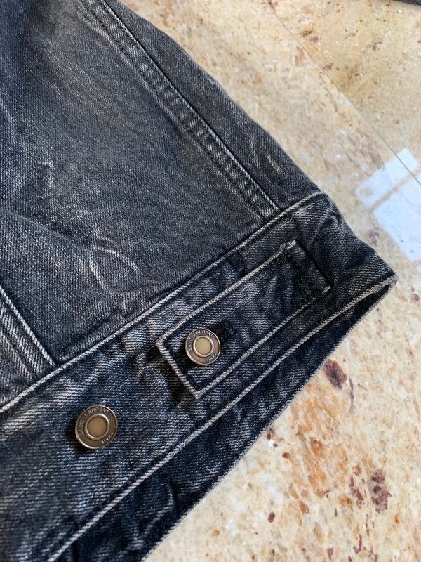 Saint Laurent Paris Waiting Sunset Vintage Black Denim Jacket Size US L / EU 52-54 / 3 - 10 Thumbnail