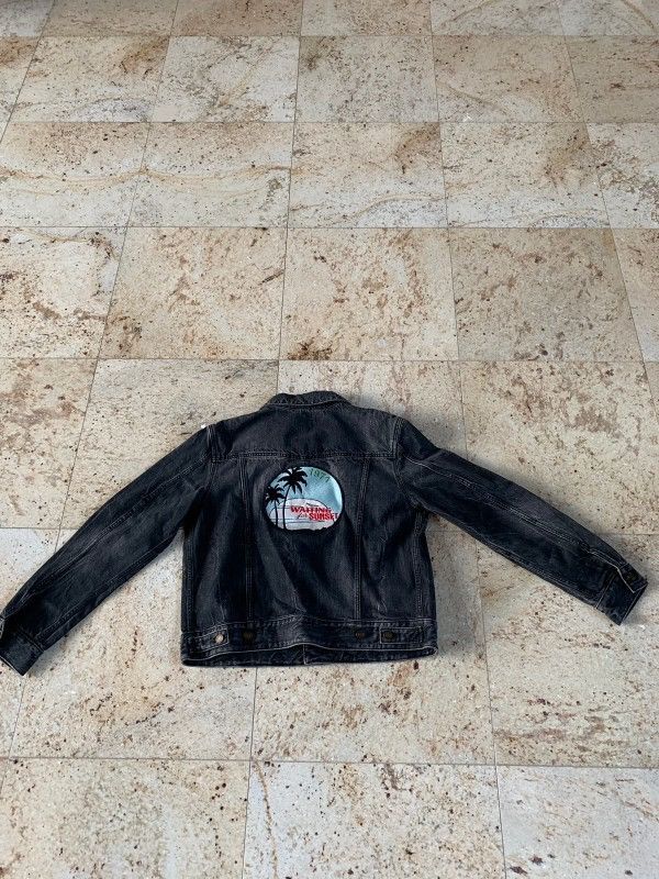 Saint Laurent Paris Waiting Sunset Vintage Black Denim Jacket Size US L / EU 52-54 / 3 - 3 Thumbnail