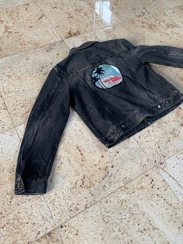 Saint Laurent Paris Waiting Sunset Vintage Black Denim Jacket Size US L / EU 52-54 / 3 - 4 Thumbnail