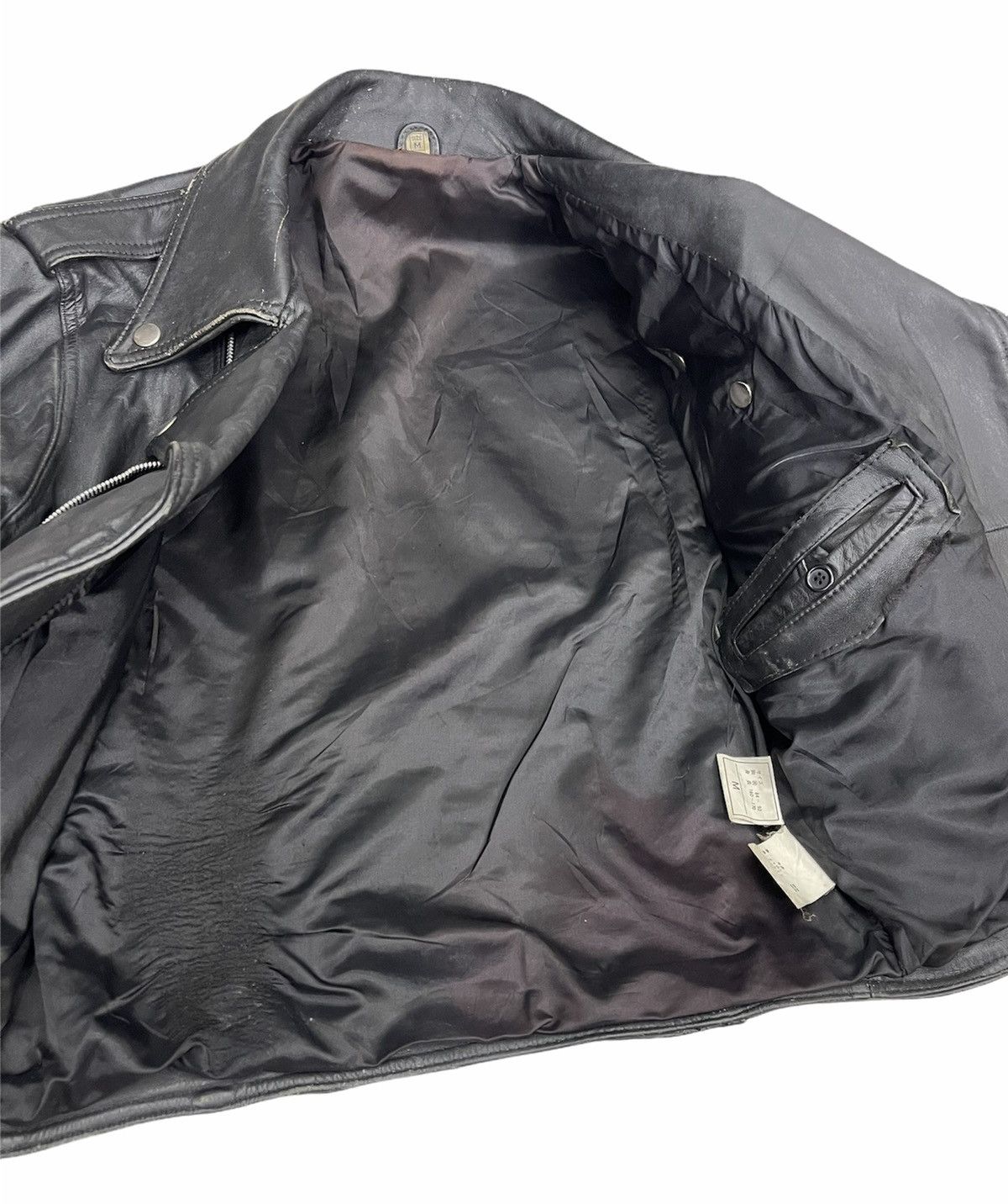 Vintage VINTAGE DOUBLE COLLAR LEATHER BIKER JACKET Size US M / EU 48-50 / 2 - 13 Thumbnail
