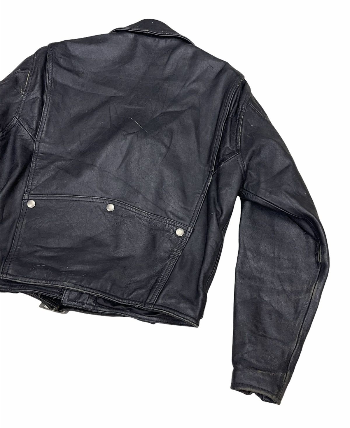 Vintage VINTAGE DOUBLE COLLAR LEATHER BIKER JACKET Size US M / EU 48-50 / 2 - 11 Thumbnail