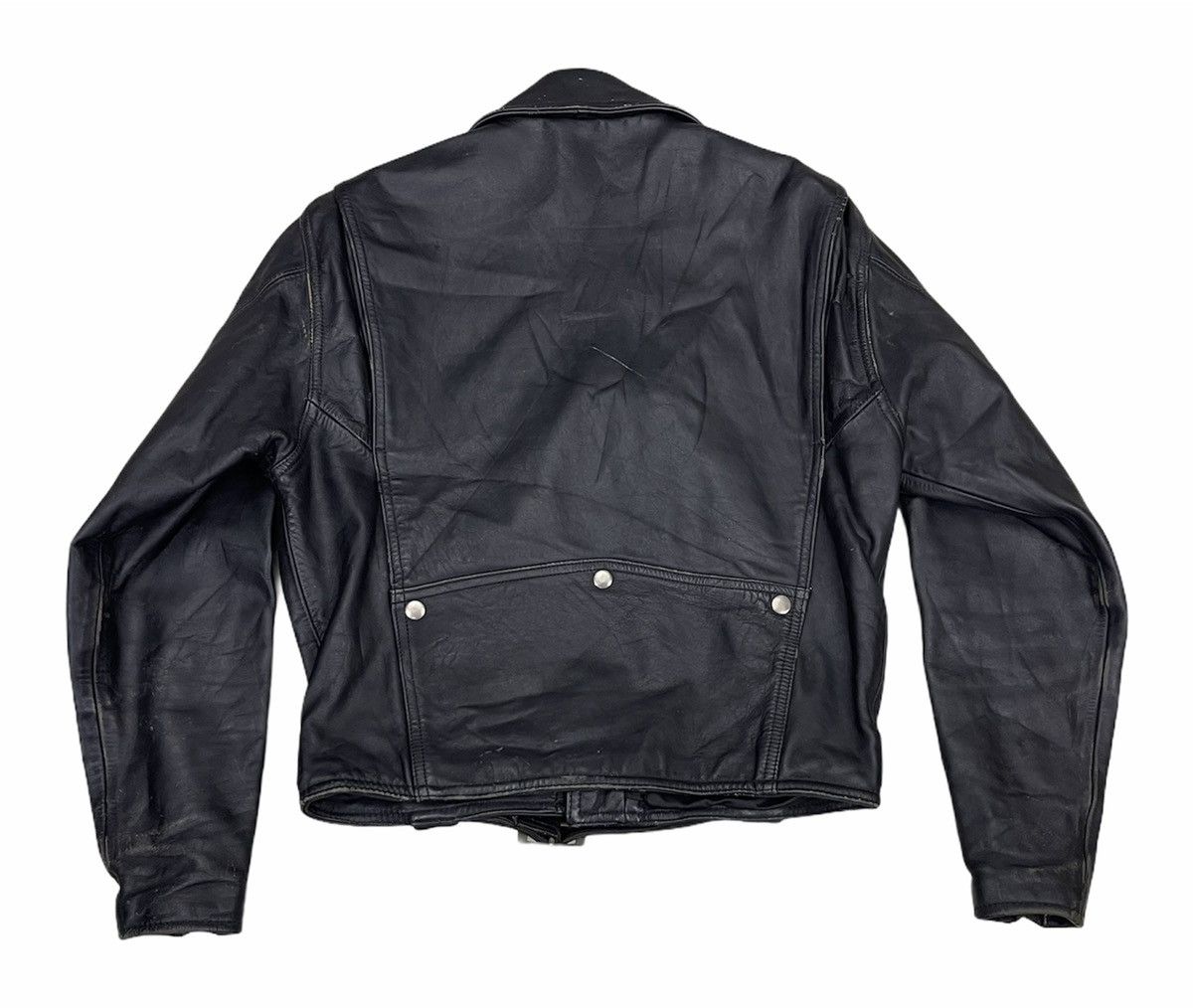 Vintage VINTAGE DOUBLE COLLAR LEATHER BIKER JACKET Size US M / EU 48-50 / 2 - 5 Thumbnail