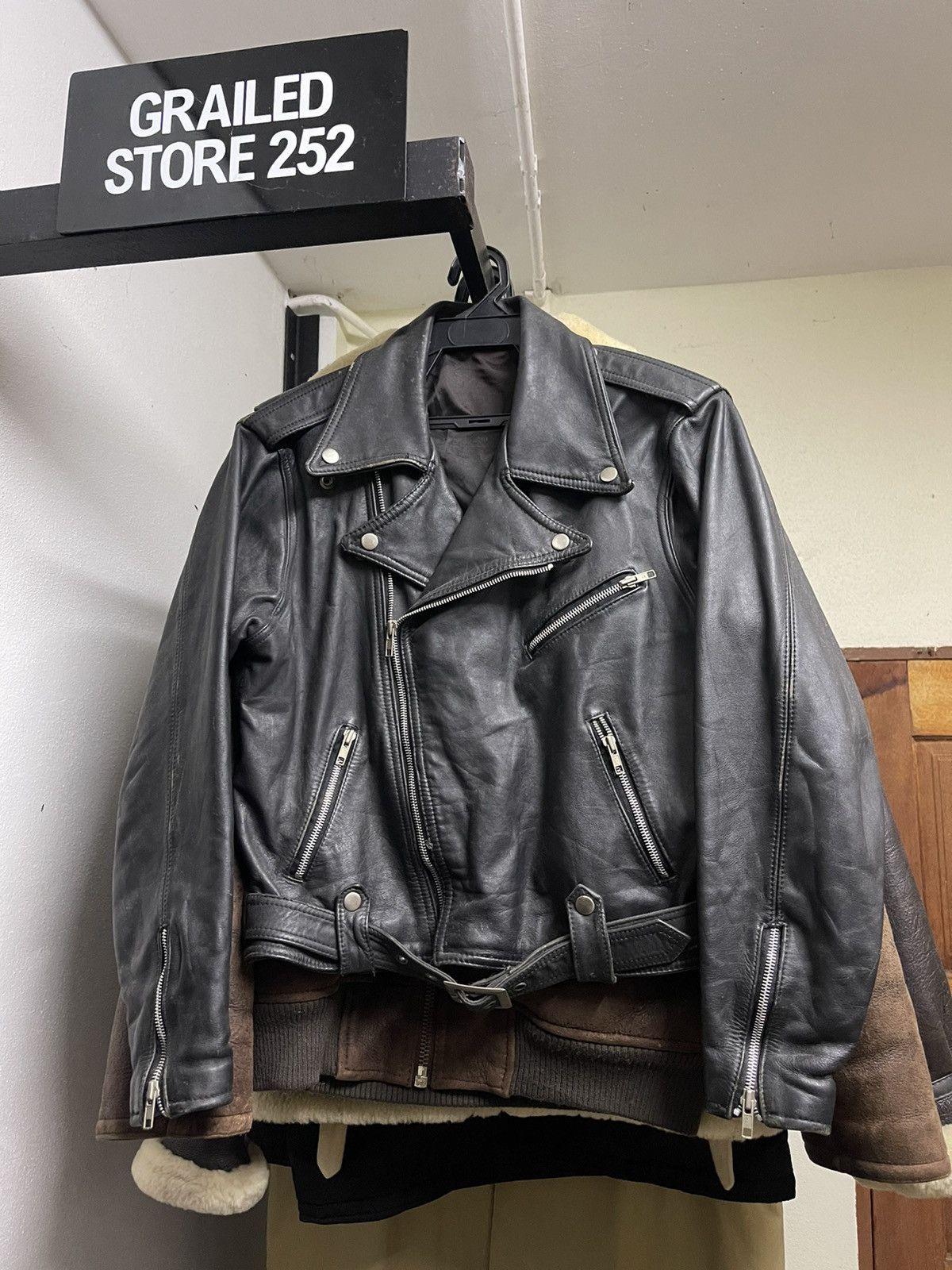 Vintage VINTAGE DOUBLE COLLAR LEATHER BIKER JACKET Size US M / EU 48-50 / 2 - 2 Thumbnail