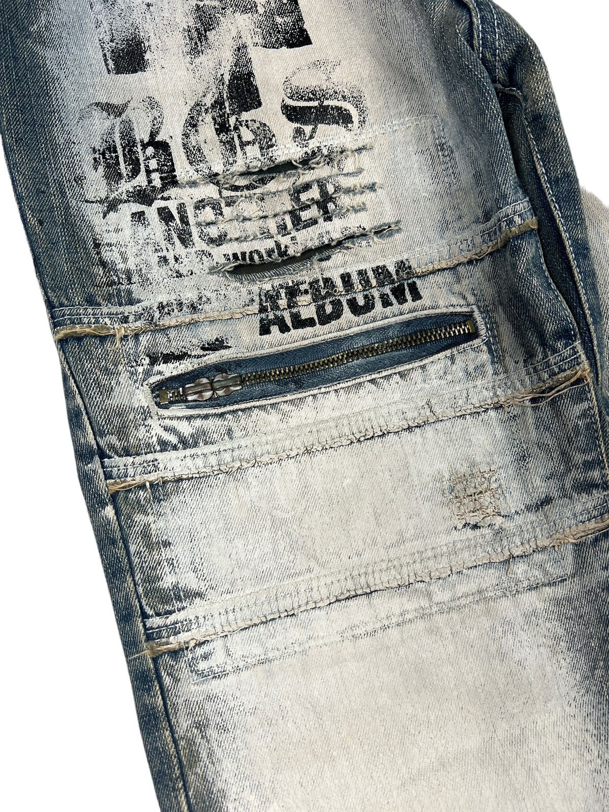 BERNINGS SHO Bernings Sho 🇯🇵 Anarchy Printed Zipper Denim Size US 30 / EU 46 - 6 Thumbnail