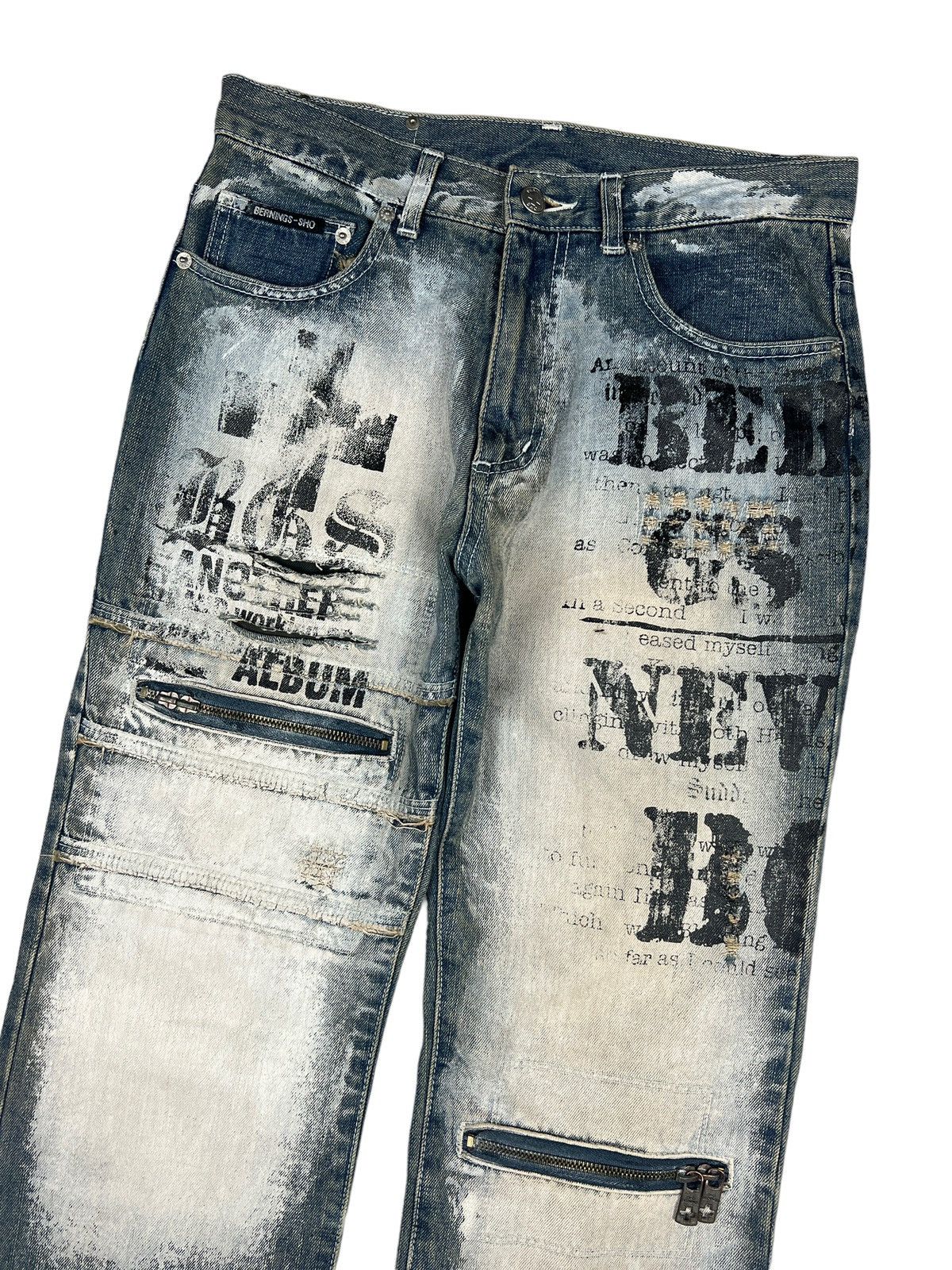 BERNINGS SHO Bernings Sho 🇯🇵 Anarchy Printed Zipper Denim Size US 30 / EU 46 - 3 Thumbnail