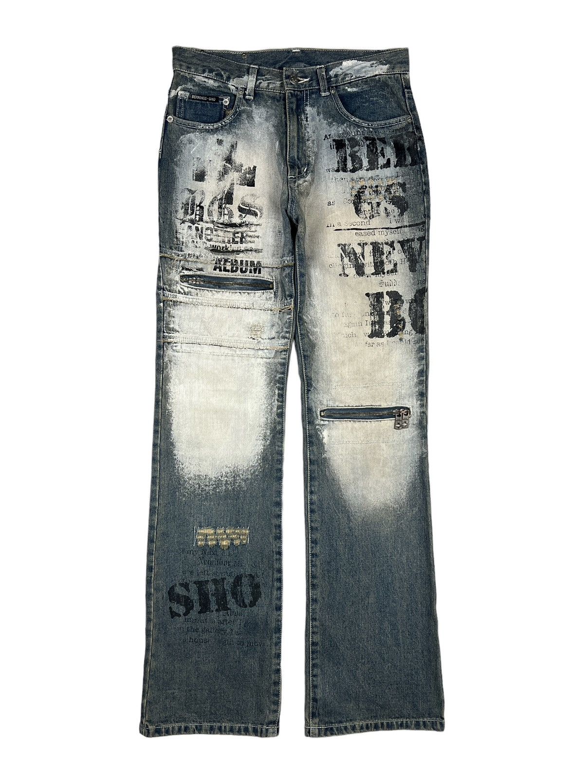 BERNINGS SHO Bernings Sho 🇯🇵 Anarchy Printed Zipper Denim Size US 30 / EU 46 - 1 Thumbnail