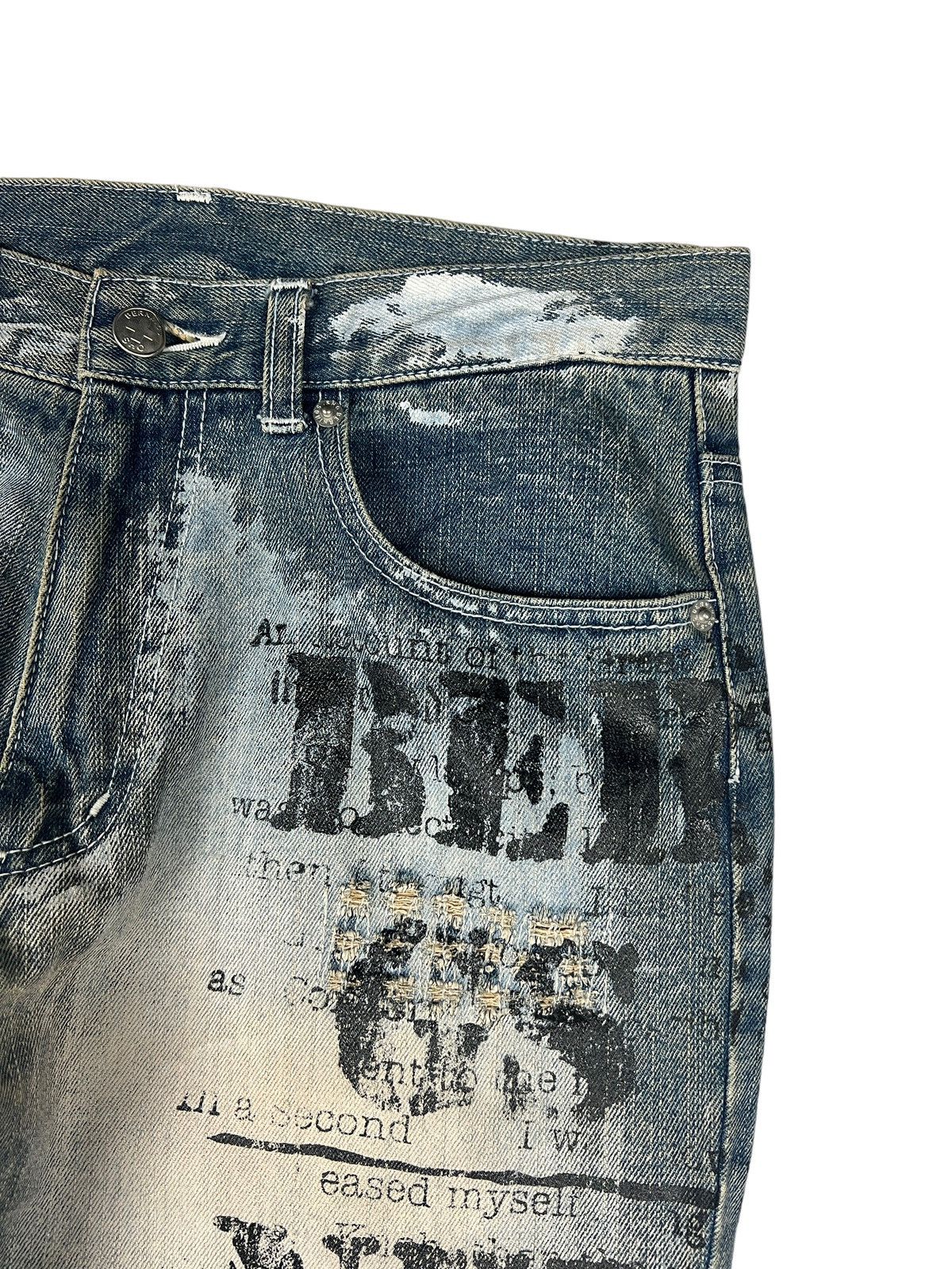 BERNINGS SHO Bernings Sho 🇯🇵 Anarchy Printed Zipper Denim Size US 30 / EU 46 - 8 Thumbnail