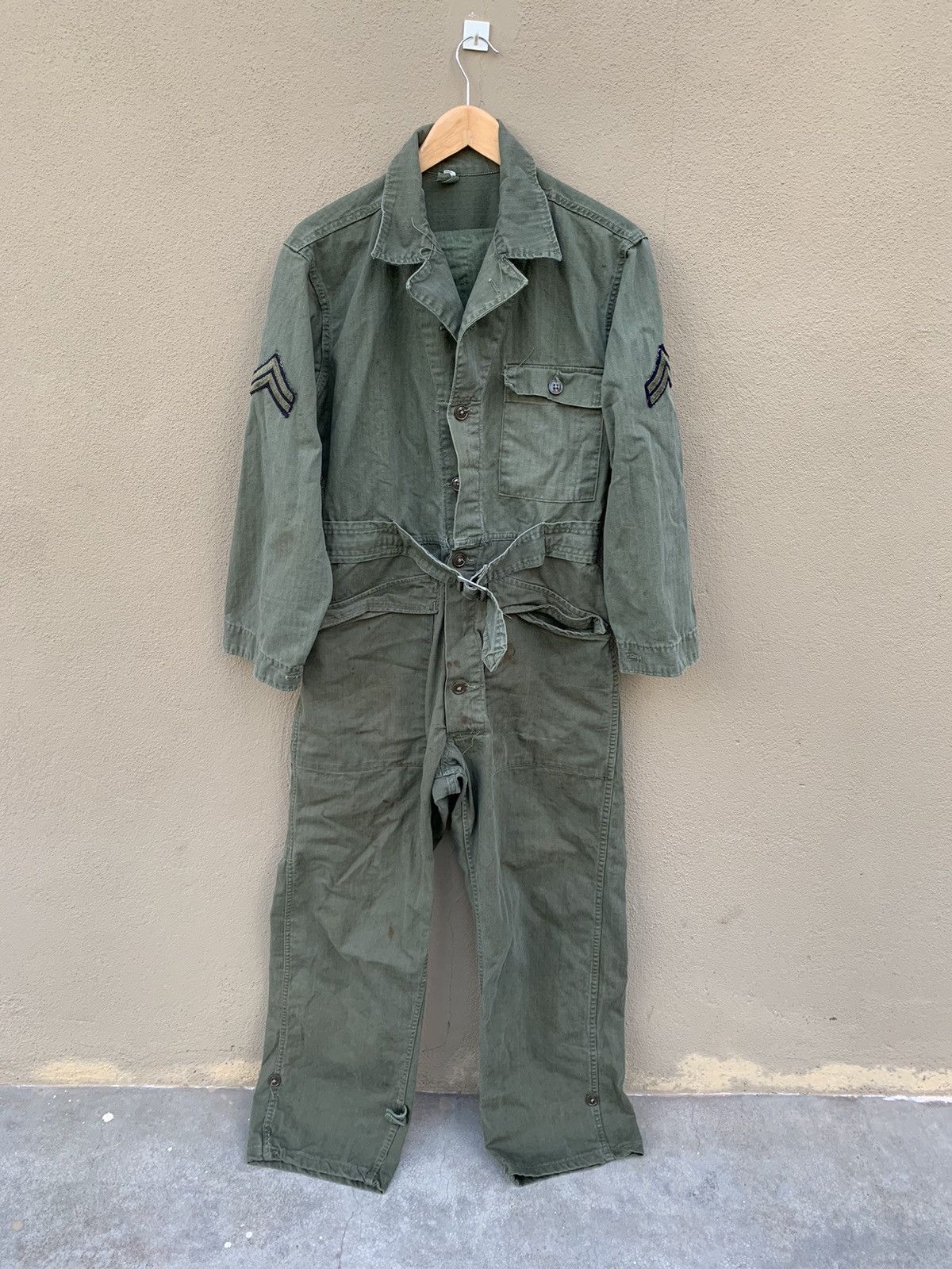 Vintage 40s Us Army Military Coveralls Jumpsuit Jacket