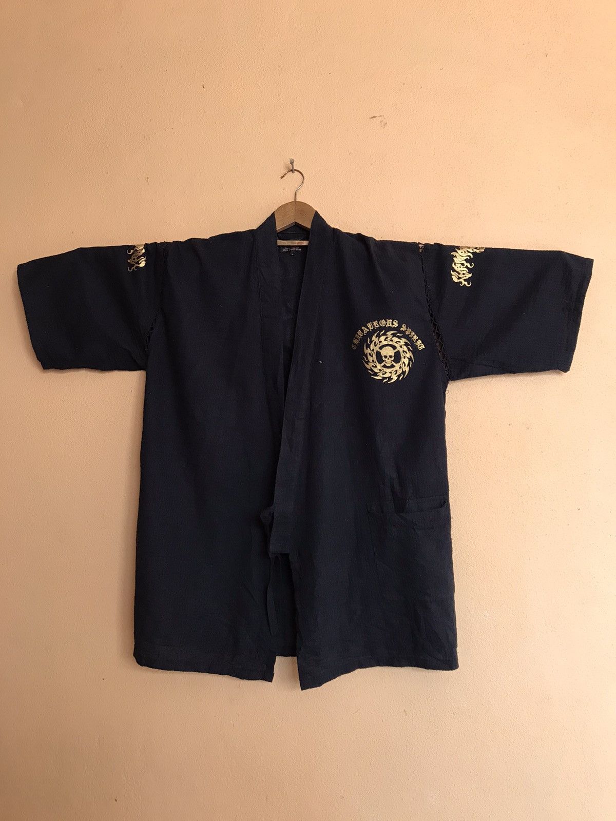 Japanese Brand RARE SKULL ZEAL MEN’s CASUAL WEAR KIMONO JAPANESE PUNK STYL Size US L / EU 52-54 / 3 - 3 Thumbnail