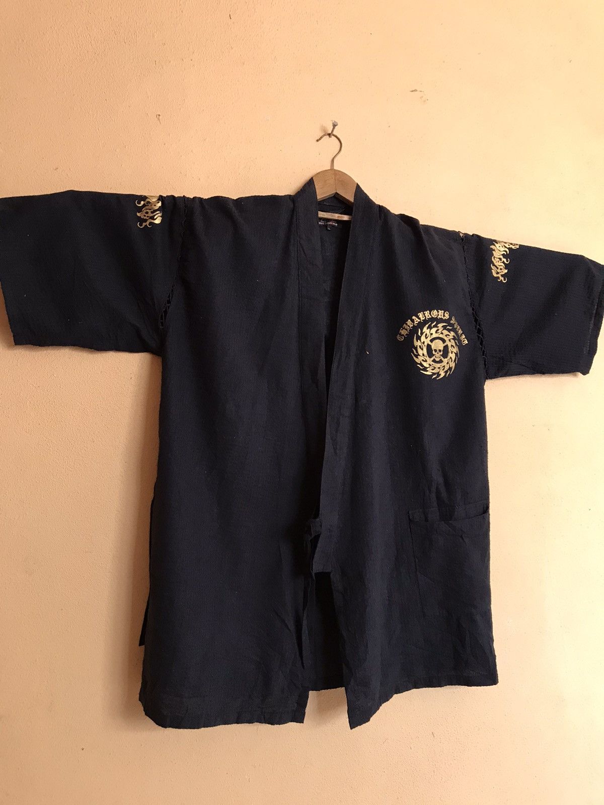 Japanese Brand RARE SKULL ZEAL MEN’s CASUAL WEAR KIMONO JAPANESE PUNK STYL Size US L / EU 52-54 / 3 - 7 Thumbnail