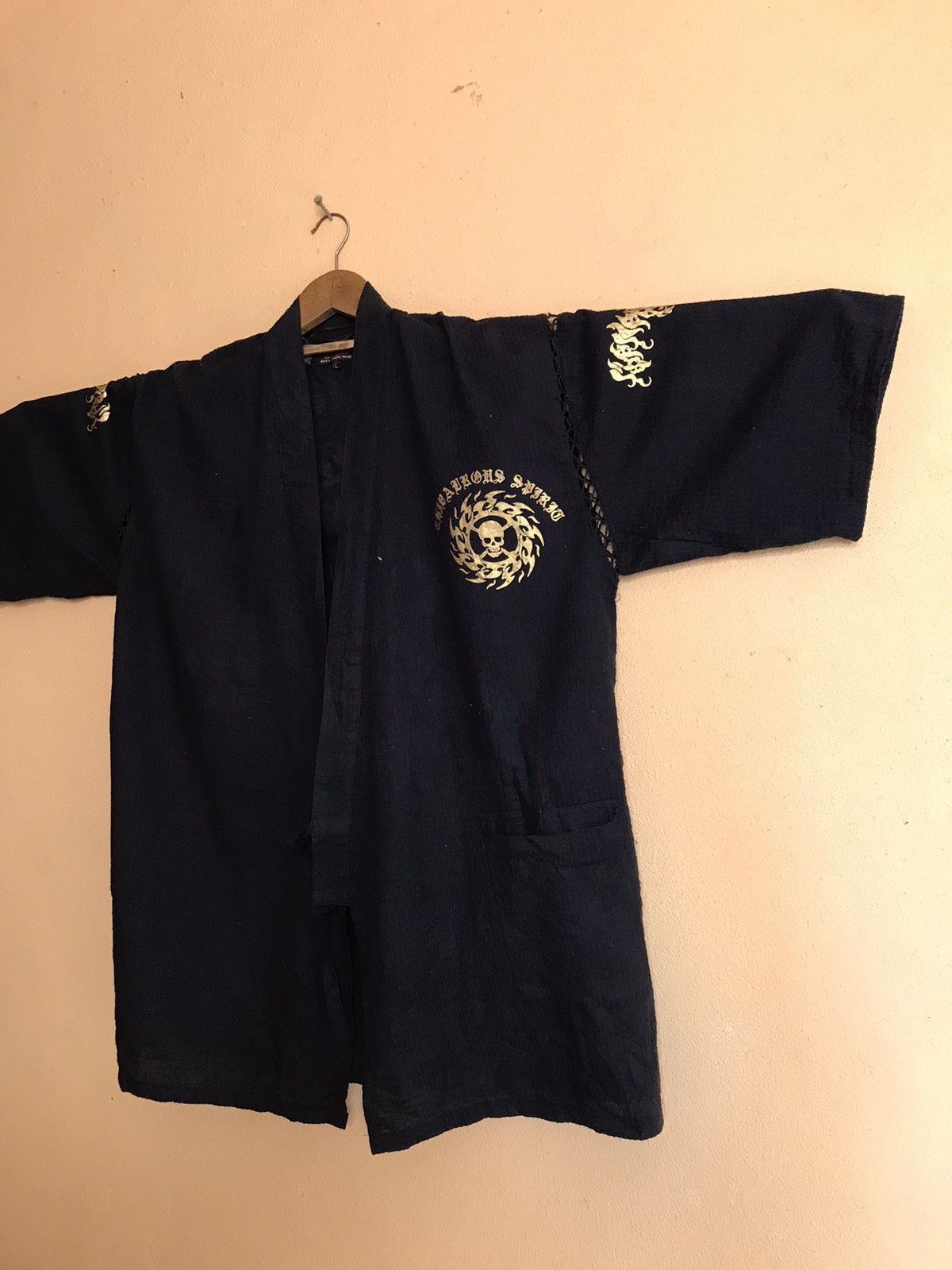 Japanese Brand RARE SKULL ZEAL MEN’s CASUAL WEAR KIMONO JAPANESE PUNK STYL Size US L / EU 52-54 / 3 - 6 Thumbnail