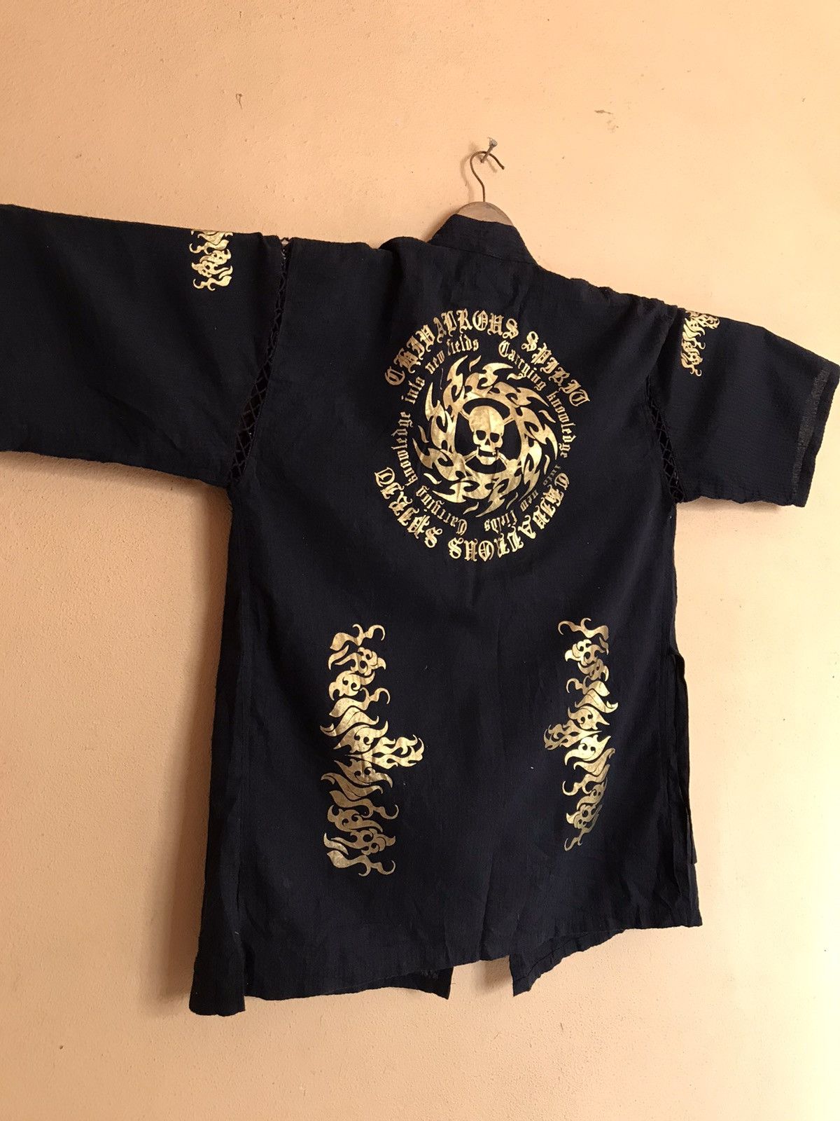 Japanese Brand RARE SKULL ZEAL MEN’s CASUAL WEAR KIMONO JAPANESE PUNK STYL Size US L / EU 52-54 / 3 - 4 Thumbnail