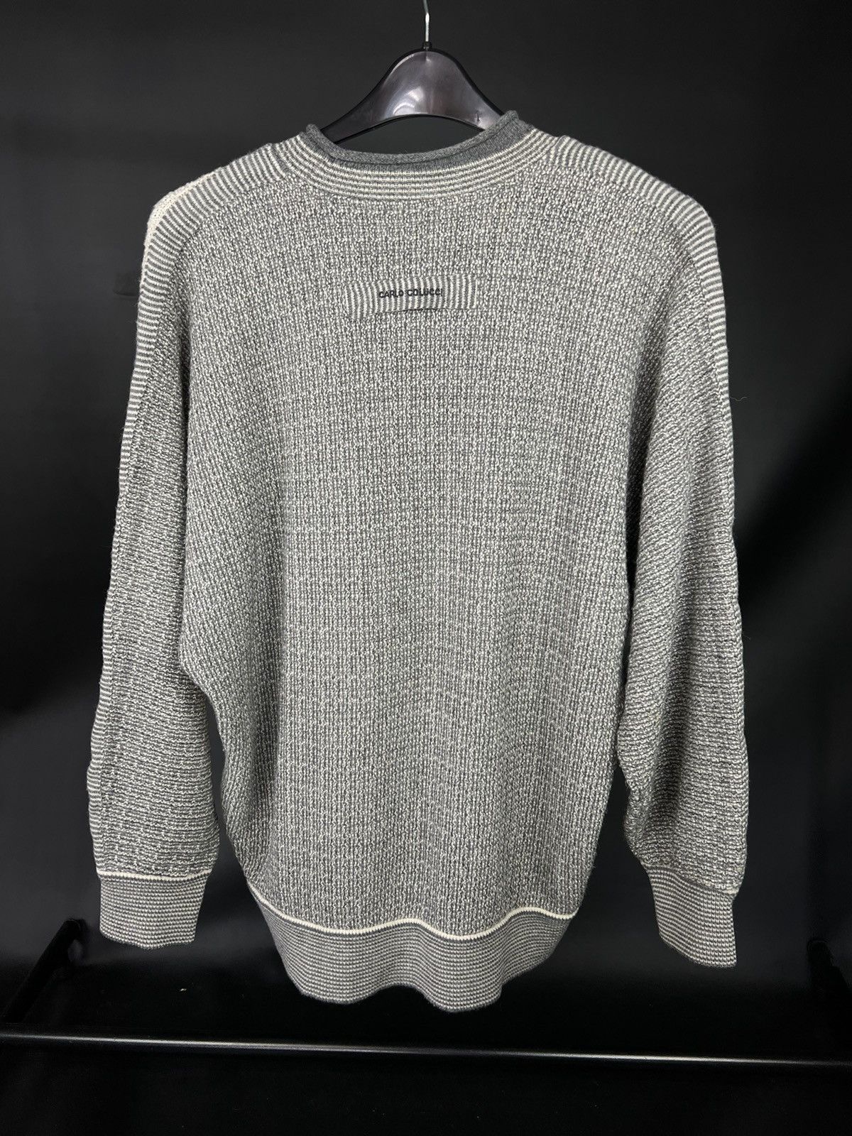 Carlo Colucci × Vintage VTG sweater Carlo Colucci gray with white logo Size US L / EU 52-54 / 3 - 5 Thumbnail